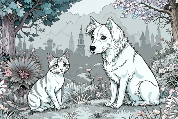 Kostenlose Ausmalbilder von Katze und Hund zum Ausdrucken